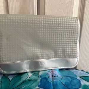 Silver Dior Travel Toiletries Bag